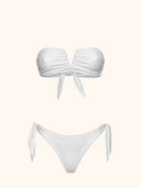 Bikini Donna Me Fui Fascia a V con Ferretto e Slip Regolabile Bianco SW1908-WH