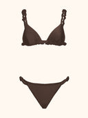 Women's Bikinis Me Fui Triangle with Brown Fixed Brief SW1909-BN