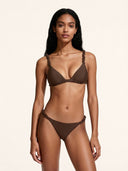 Women's Bikinis Me Fui Triangle with Brown Fixed Brief SW1909-BN