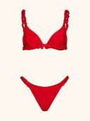 Bikini Donna Me Fui Triangolo con Slip Fisso Rosso SW1909-RD