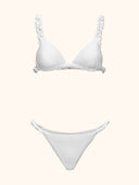 Bikini Donna Me Fui Triangolo con Slip Fisso Bianco SW1909-WH