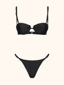 Women's Bikinis Me Fui Bra with Underwire and Adjustable Black Briefs SW1916-BK