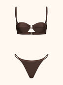 Women's Bikinis Me Fui Bra with Underwire and Adjustable Brown Briefs SW1916-BN