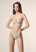 Woman bikini Me fui Reggio Emilia with Ferretto and BEIGE 0502-BG Fixed American Slip