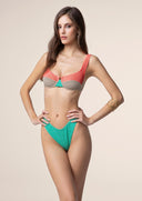Woman bikini Me fui Reggio Emilia with Ferretto and Fixed American Slip Color Block 0502-CR