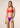 Bikini Donna Me fui Top con Slip Americano Fisso Color BLock 0503-RD